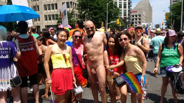 One of the many requests from women for a photo with Jade Sambrook at Toronto World Pride 2014. 