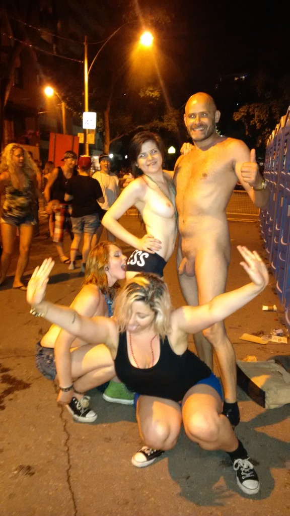 Another request from women for a photo with Jade Sambrook, nude in public, at the 2014 World Pride festivities on Church Street